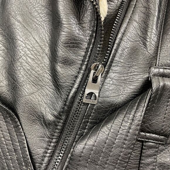 Guess Black XS Polyurethane Insulated Coat Belted Pockets Faux Fur‎ Collar WARM - Picture 5 of 8